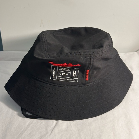 Hoodrich Bucket Hat Black Streetwear Logo Mens L XL Stretch Casual - Picture 5 of 14
